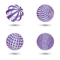 Set of four isolated abstract spheres.