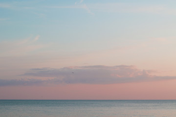 gradient evening sky and calm sea