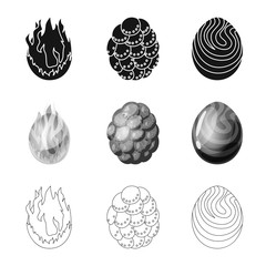 Vector design of animal and prehistoric logo. Set of animal and cute vector icon for stock.