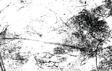 Scratched and Cracked Grunge Urban Background Texture Vector. Dust Overlay Distress Grainy Grungy Effect. Distressed Backdrop Vector Illustration. Isolated Black on White Background. EPS 10.