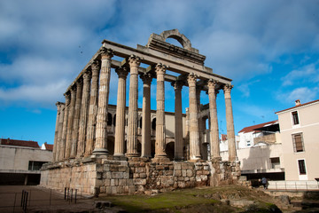 Obraz premium The Roman Temple of Diana in Merida, Spain