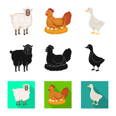 Vector illustration of breeding and kitchen logo. Collection of breeding and organic stock vector illustration.