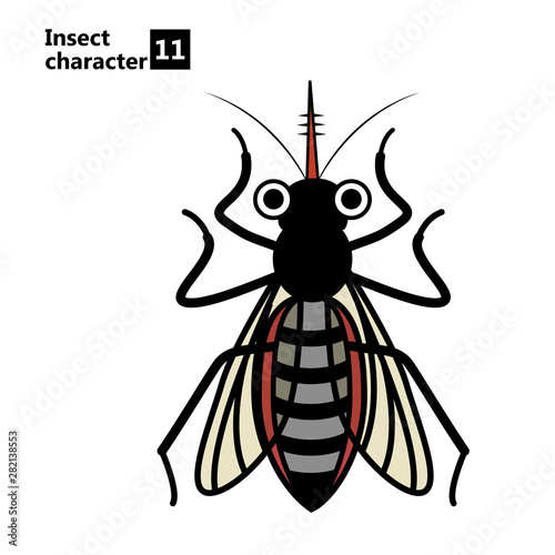 擬人化した昆虫のイラスト 害虫 蚊のキャラクター Insect Character Illustration Of Pest Wall Mural Globeds