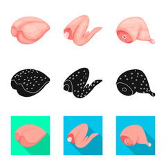 Vector design of product and poultry symbol. Set of product and agriculture stock symbol for web.