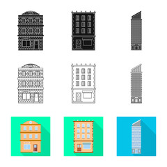 Fototapeta premium Vector design of municipal and center symbol. Collection of municipal and estate stock symbol for web.