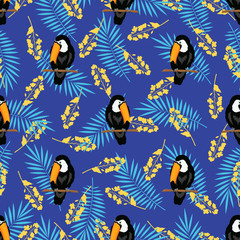 tropical pattern with toucan birds