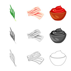 Isolated object of taste and product icon. Set of taste and cooking stock symbol for web.