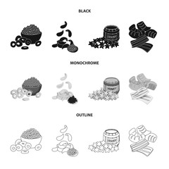 Vector illustration of taste and seasonin sign. Set of taste and organic stock symbol for web.