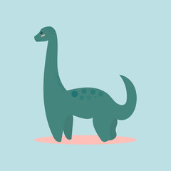 Dinosaur icon diplodocus for designing dino party, children holiday, dinosaurus related materials. For card, poster, banner, logo, icon. Jurassic park theme
