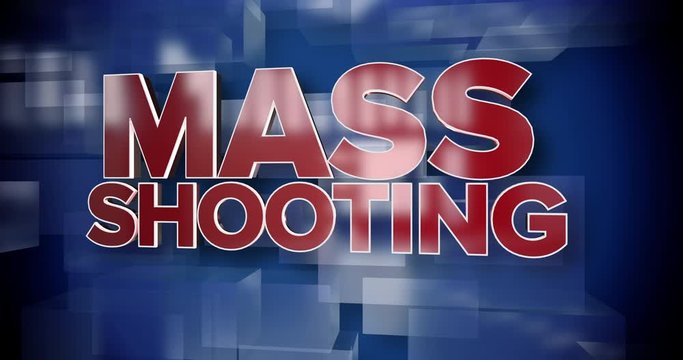 A red and blue dynamic 3D Mass Shooting news title page background animation.	 	