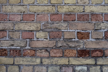 Old orange Brick wall. brick wall, masonry texture, brickwork pattern background