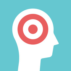 Head silhouette, target inside