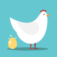 White hen, gold egg