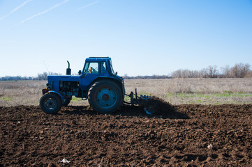 Agriculture with a tractor