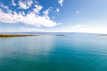 Sea landscape with mountains on background, Croatia, Europe.