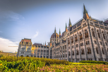 Budapest - June 21, 2019: The Parliament building of Budapest, Hungary