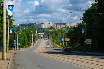 Smolensk, Russia - May, 26, 2019: Image of highway in Smolensk, Russia