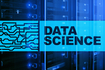 Data Science Artificial Intelligence Concept. Futuristic Supercomputer background