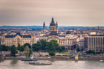 Fototapeta premium Budapest - June 22, 2019: Panoramic view of the city of Budapest, Hungary
