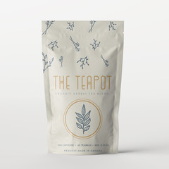 Tea Pouch Bag Packaging Design (text is customizable)