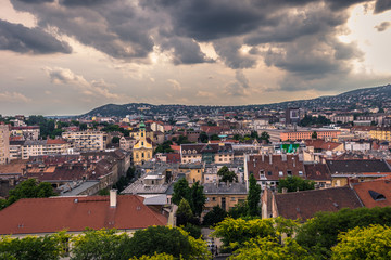 Fototapeta na wymiar Budapest - June 22, 2019: Panoramic view of the city of Budapest, Hungary