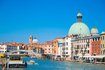 Fototapeta na wymiar Venice, Italy - July, 07, 2019: cityscape with the image of channel in Venice, Italy