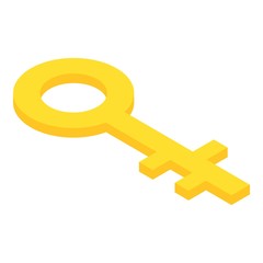 Gold city key icon. Isometric of gold city key vector icon for web design isolated on white background