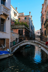 Obraz premium Venice, Italy - July, 07, 2019: cityscape with the image of channel in Venice, Italy