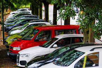 Verona, Italy - July, 28, 2019: cars parked on the street in Verona, Italy