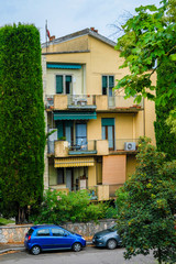 Verona, Italy - July, 28, 2019: cars parked on the street in Verona, Italy