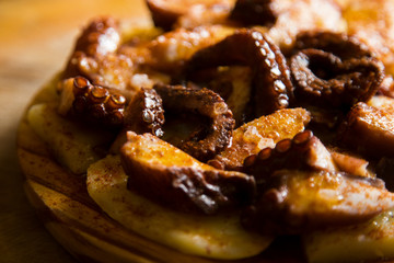 Galician octopus spanish tapas.