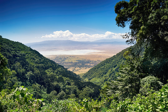Beautiful image of Ngorongoro crater, in Tanzania.