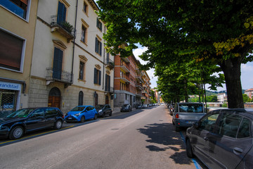 Fototapeta na wymiar Verona, Italy - July, 11, 2019: street in a center of Verona, Italy