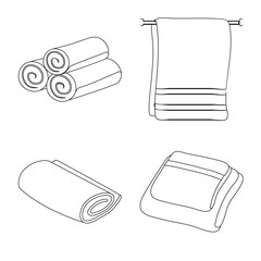 Isolated object of fabric and hygiene logo. Set of fabric and bathroom stock vector illustration.