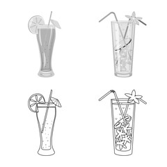 Vector illustration of liquor and restaurant logo. Set of liquor and ingredient stock symbol for web.