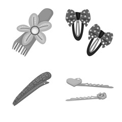 Vector illustration of hairdressing and hairclip symbol. Collection of hairdressing and fashion stock symbol for web.