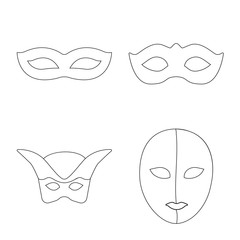 Vector design of masquerade and mystery symbol. Set of masquerade and festival stock symbol for web.