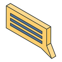 Yellow chat bubble icon. Isometric of yellow chat bubble vector icon for web design isolated on white background