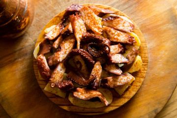 Galician octopus spanish tapas.