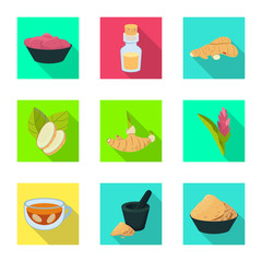 Isolated object of fresh and product icon. Collection of fresh and asian stock symbol for web.