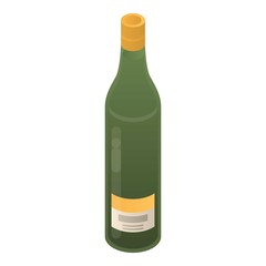 Champagne bottle icon. Isometric of champagne bottle vector icon for web design isolated on white background