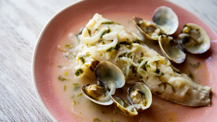 Fish dish from a restaurant in Spain