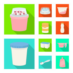 Vector design of organic and lactose symbol. Set of organic and farm stock vector illustration.