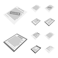 Isolated object of print and office icon. Set of print and advertise vector icon for stock.