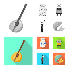 Obraz premium Vector illustration of and historic sign. Collection of and country stock vector illustration.