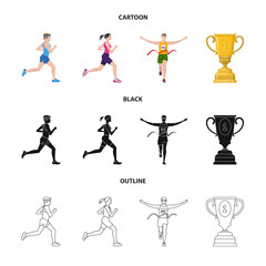 Isolated object of sport and winner icon. Collection of sport and fitness stock symbol for web.
