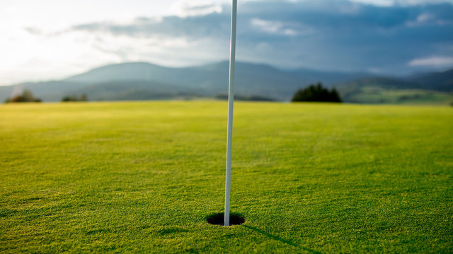 View on golf field in mountains
