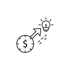 Ideal dollar time behavior icon. Element of consumer behavior line icon
