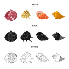 Vector illustration of animal and decoration icon. Set of animal and ocean vector icon for stock.