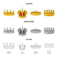 Vector illustration of medieval and nobility sign. Collection of medieval and monarchy stock vector illustration.